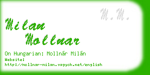 milan mollnar business card